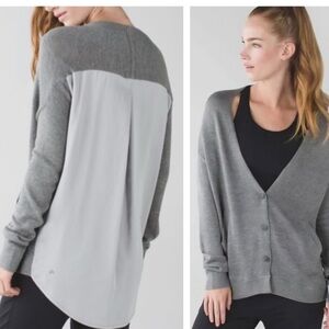 Lululemon Cardi In The Front Gray Cardigan